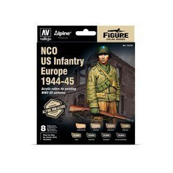 Zestaw Farb Vallejo II WŚ Zestaw Farb + Figurka Amerykańskiego Podoficera